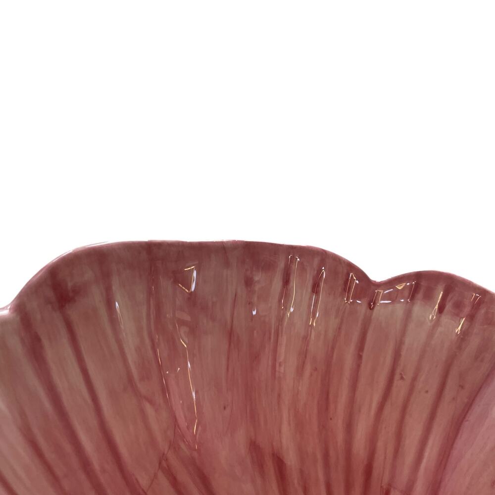 MAXCERA Pink Flower Ceramic Serving Bowl 12in Spring Easter New - Picture 11 of 13